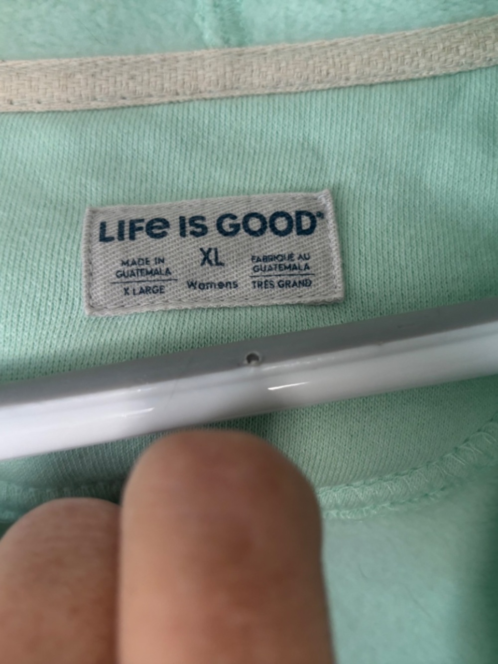 Life is Good heavy hooded sweatshirt. Mint green. XL - Picture 2 of 2